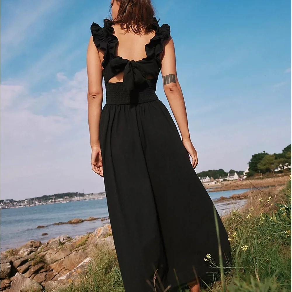 Free People Black Ruffle Midi Dress - Picture 4 of 6